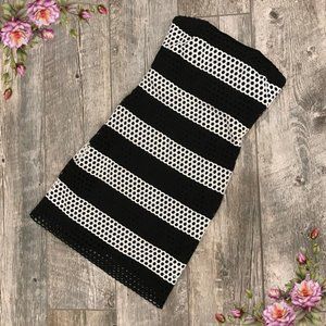 Michael Kors strapless cocktail dress black and white small
